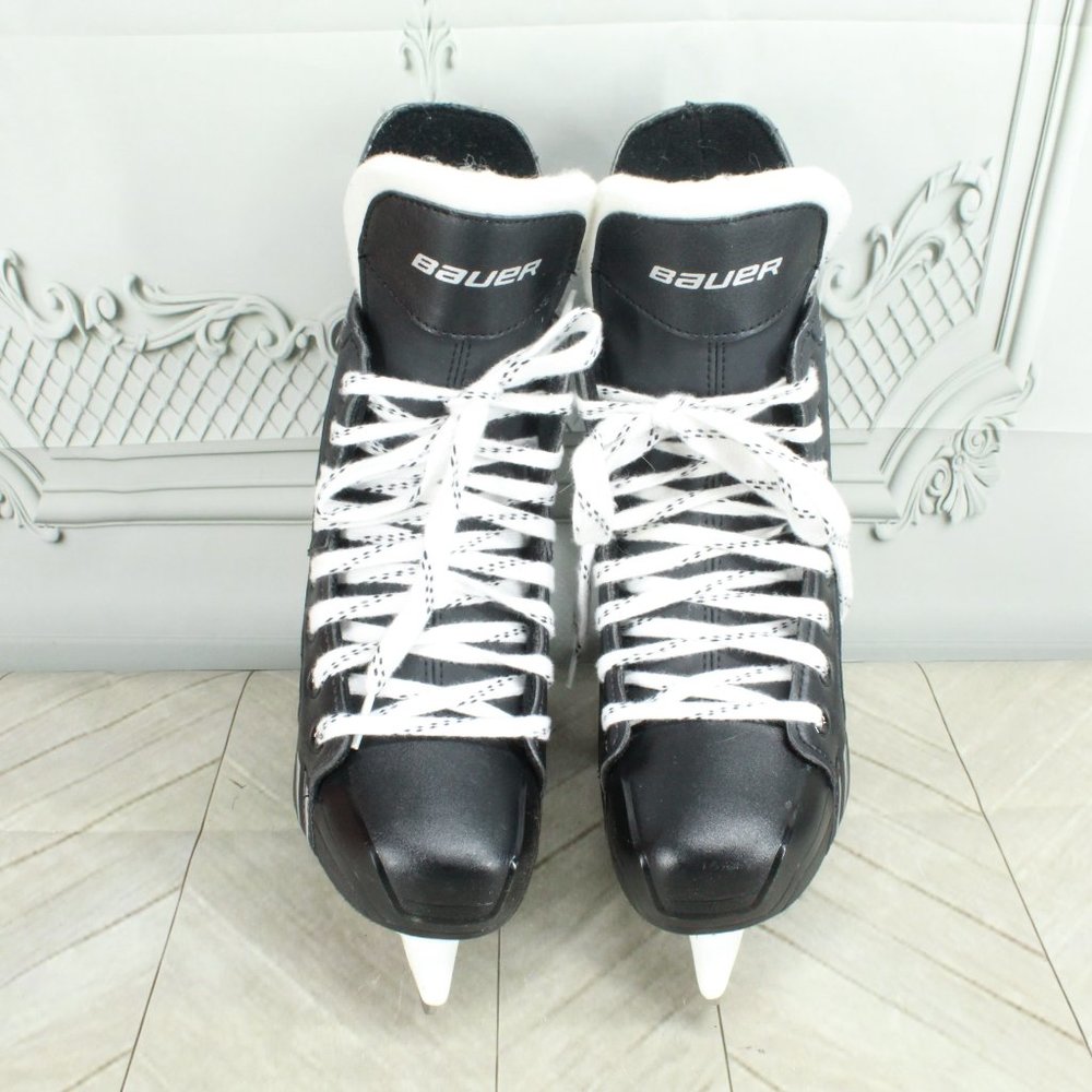 Bauer Supreme Enforcer  Black Leather Lace Up Ice Hockey Skates Shoes Size 5 - Picture 5 of 9